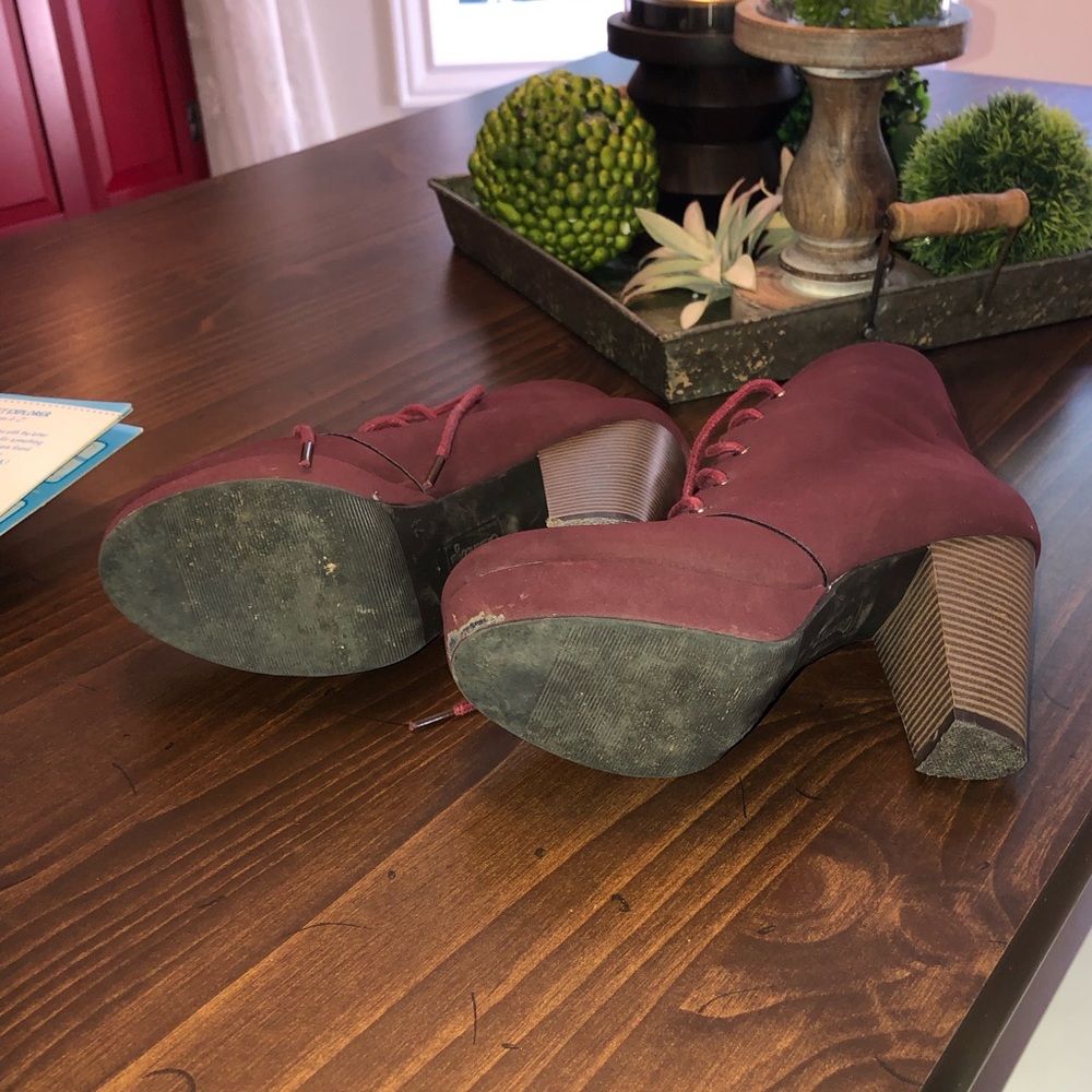Olsenboye maroon platform booties - Picture 3 of 5